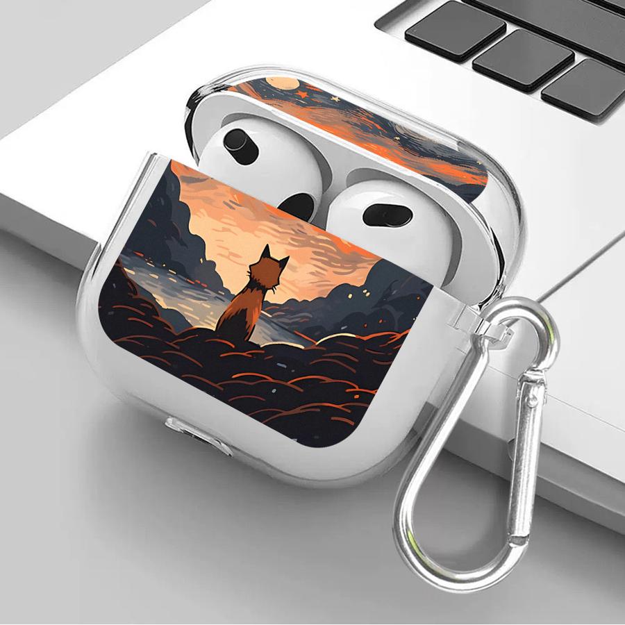 Чехол для Airpods 4 3 Pro2 Pro3 1 2 Pro Прозрачные Чехлы для Наушников Обложка Художественные Эстетичные Узоры