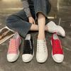 Autumn 4 Color New Women's Shoes 36-43 Thick Soled Versatile Lace-up Small White Shoes Woman Casual Sports Canvas Zipper Shoes
