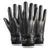 Men's Warm PU Leather Touchscreen Gloves, Lined for Winter, Full-Finger for Driving & Outdoor Cycling