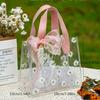 1pc Daisy-Themed PVC Gift Basket with Leaf Accents Cute Holiday Party Favor Bag for Christmas, Halloween, Thanksgiving