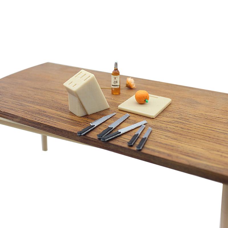 Миниатюрный режущий инструмент для кукольного домика, держатель для мини-резака, разделочная доска, модель, орнамент, сцена, кухонный декор, игрушки, аксессуары для кукольного домика