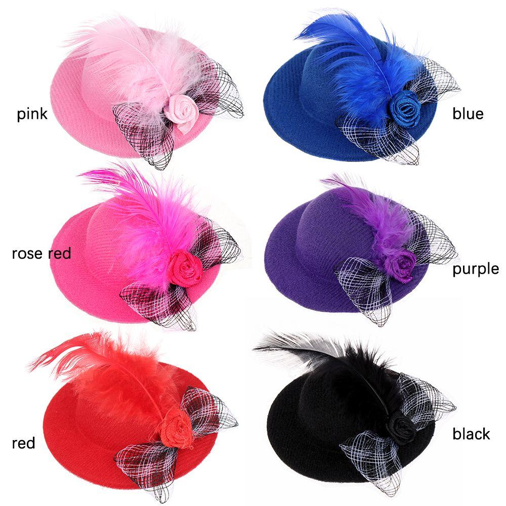 Stylish Show Costum Elastic Strap Rooster Cap for Hens Feather Top Hat Chicken Hats Pets Supplies