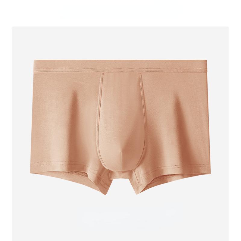Мужское нижнее белье из модала, антибактериальные шорты-боксеры со средней талией, бесшовные дышащие шорты-боксеры