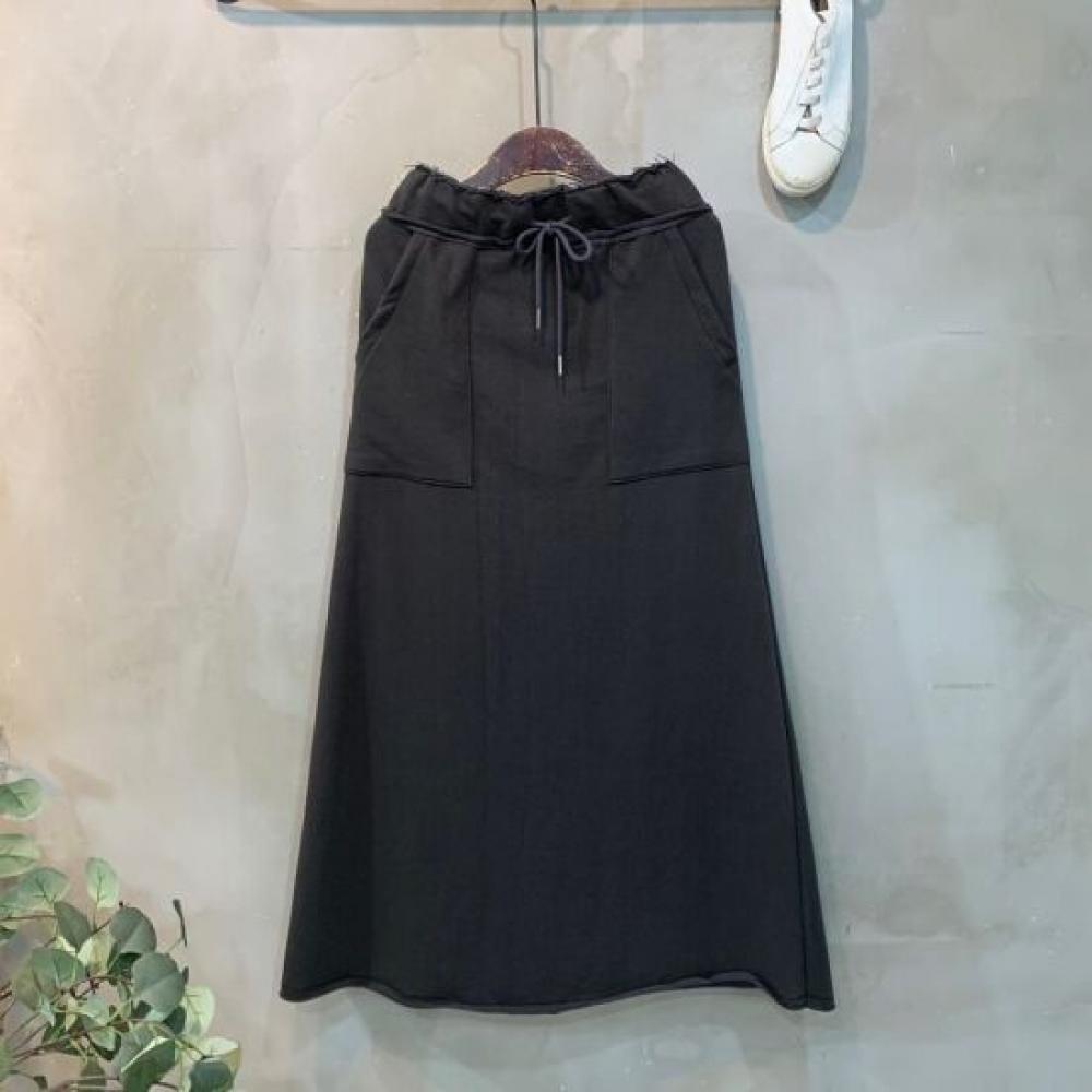 C S In The Room DAmAge poCket A lIne Long Skirt 3Color