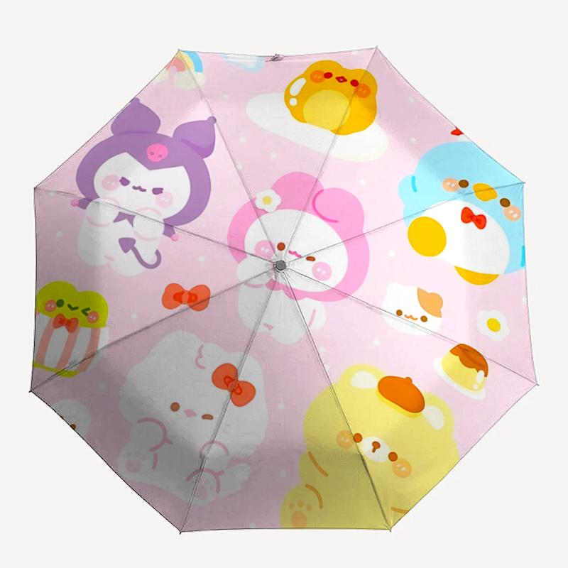 1pc Cute Kawaii Animal Print Umbrella - Automatic Opening & Closing, Foldable Design, Outdoor Use, Festival Gift for Fans, Travel, Daily Use.Q049