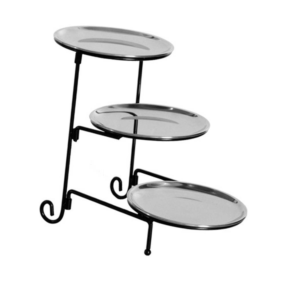 Stable Frame Serving Tray Metal Display Stand Decorative Metal Tray Party Dessert Display