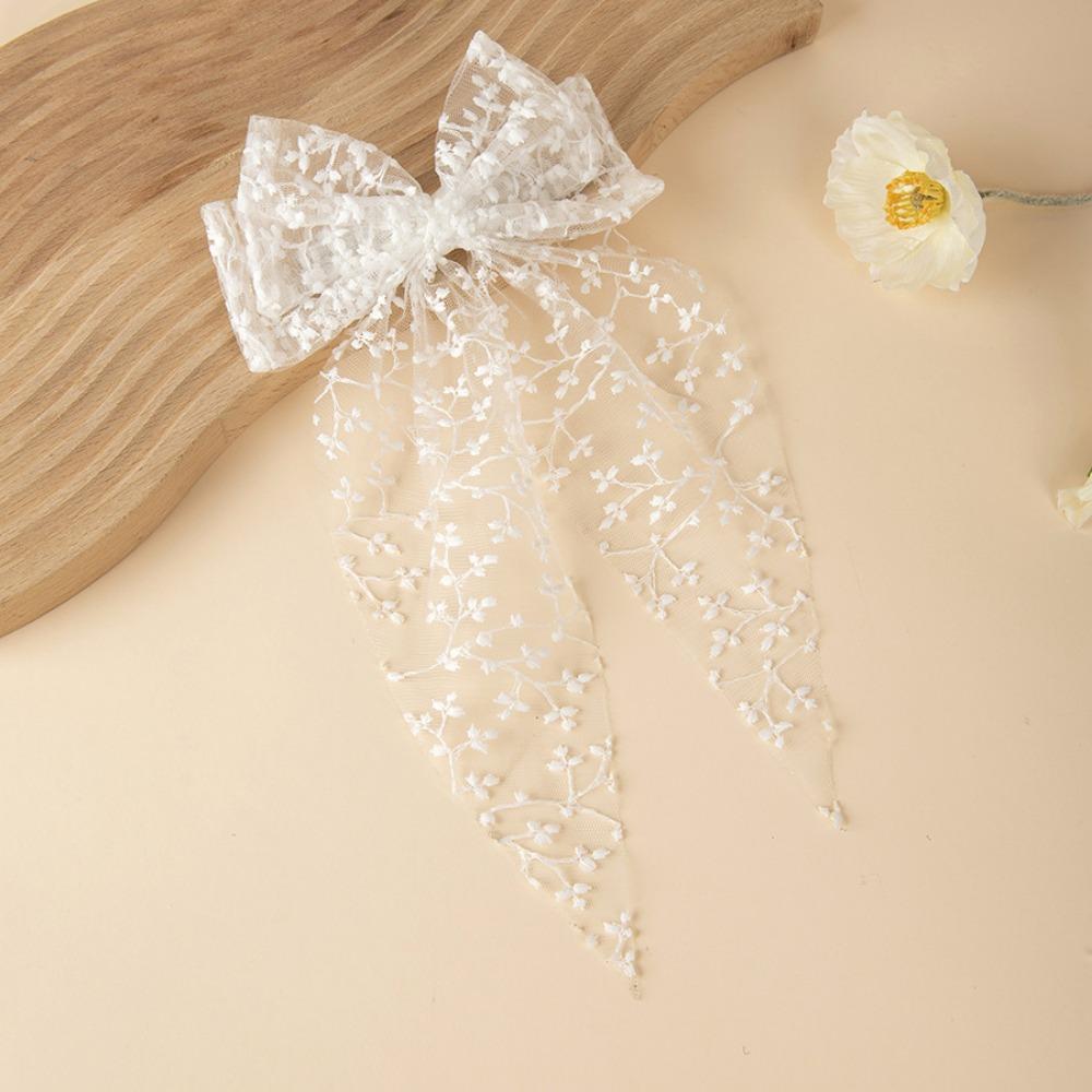 Princess Style Bow Hair Clip Lace Headwear Lovely Swallowtail Bow Hairpin  Wedding Season