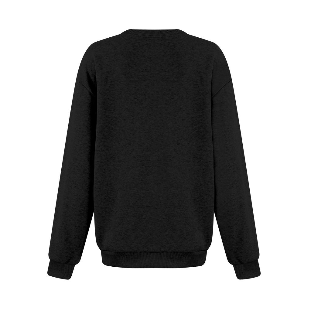 Women's Fashion Casual Round Neck Loose Long Sleeve Solid Color Sweatshirt