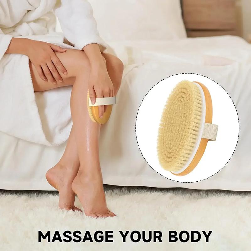 Щетки для сухого тела, отшелушивающие скрабы для тела, натуральная щетина для сухой кожи, улучшают кровообращение, предотвращают вросшие волосы