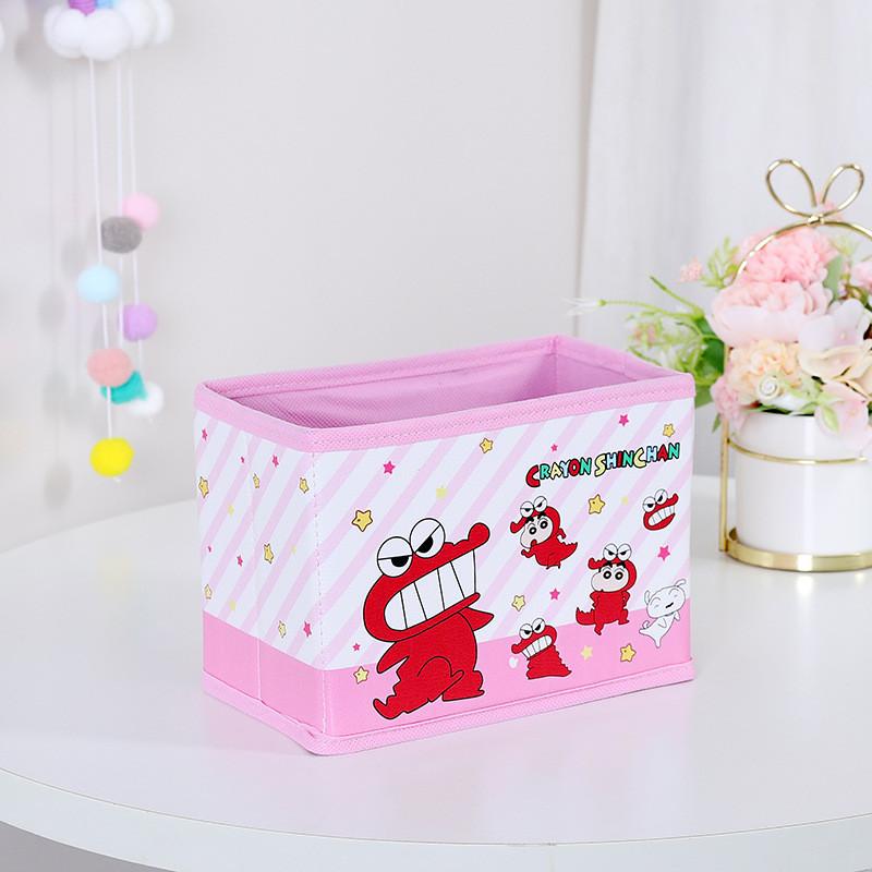 Cute Pajamas Crayon Shin Chan Shiro Striped Pattern Foldable Desktop Storage Box For Toys And Accessories
