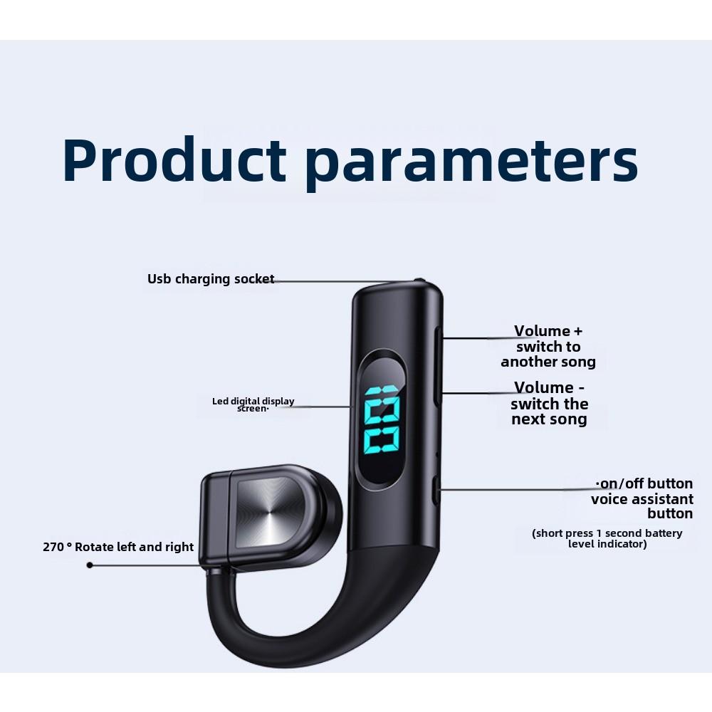 Wireless Bluetooth Headset Hanging Ear OWS Open Long Life Business Driving Running Large Capacity