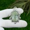 Natural Moss Prehnite Gemstone Pendant 925 Sterling Silver Indian Jewelry