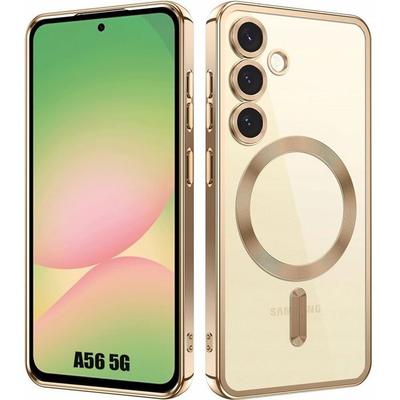 Защитный чехол - BOOLING - для Samsung Galaxy A56 5G - Золотой - Магнитное кольцо - Защита от царапин