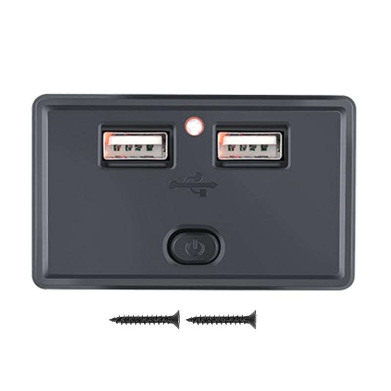 Двойное USB-зарядное устройство для автомобиля Розетка 4,8 А Выход для зарядки телефона Адаптер питания Подходит для Мотоцикла Лодки Морского транспорта Грузовика Квадроцикла Автодома