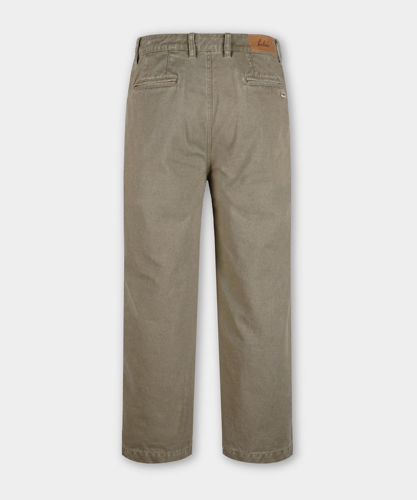 BIRBANTE Garment-Washed Twill Double-Pleat Chino Pants - Beige