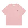 Unisex Loose Fit Cotton T-Shirt With Heart Embroidery Casual Short Sleeve Round Neck Top