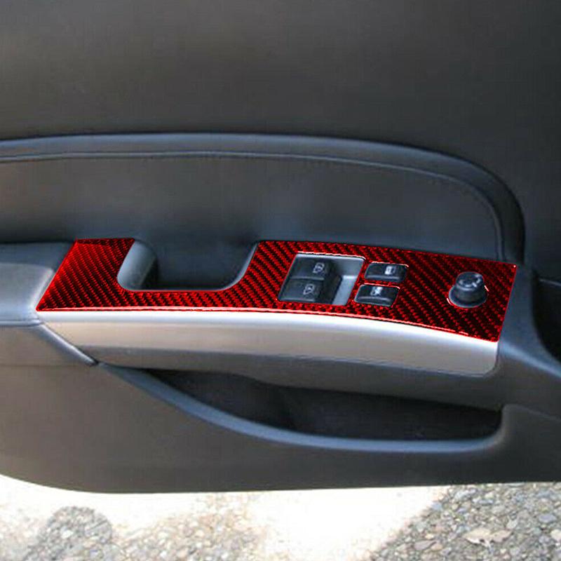 Для Nissan 350Z 2006-2009 2 шт., настоящее углеродное волокно, переключатель подъема окна, наклейка на панель, аксессуары для салона автомобиля, салон автомобиля