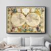 Old World Map Artwork Vintage Posters and Prints Wall Art Decorative Picture Canvas Painting For Living Room Home Decor Unframed