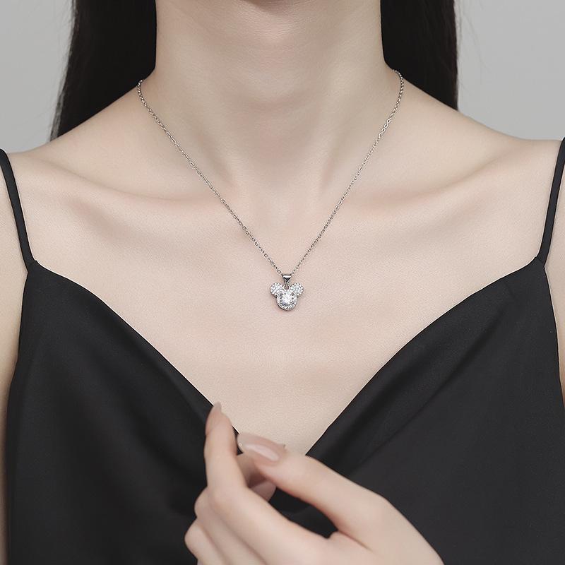 Подвеска Микки: 1 карат Восемь Сердец и Стрел Циркон, Женский Роскошный Модный Круглый Кулон.