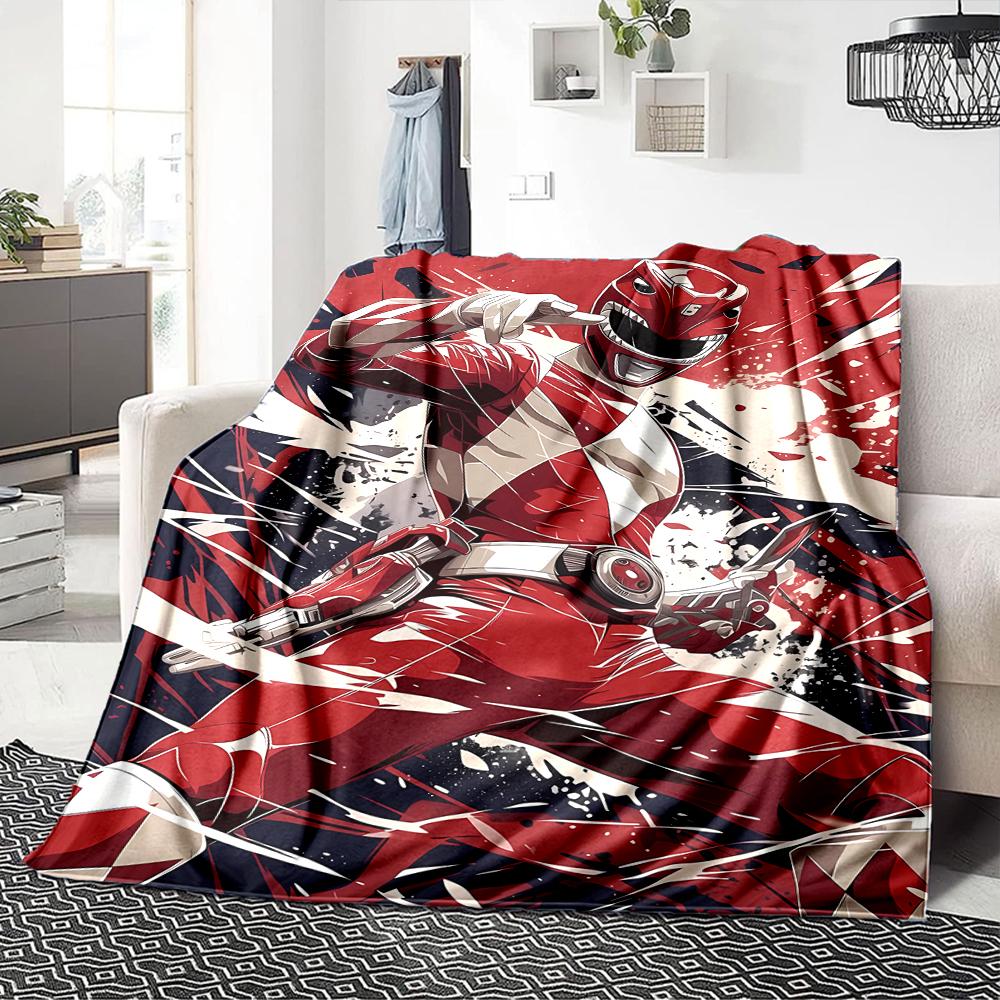 1Pc Power Rangers Teamup Blanket For Couch Bed Plush Cozy Fuzzy Blanket Super Soft Warm Blankets For Fall And Winter 0918261