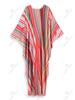 EDOLYNSA Striped Pink Kaftan Women's Robe Long Dress Bohemian Moo Moo Dress Swimsuit cover-up Homewear Outfit Fresh dress Q1289