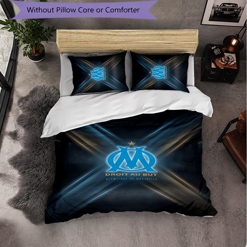 Olympique Lyonnais FC Themed Bedding 3Pcs Duvet Cover Set Decorative Bed Linen For Teen Room Home Decoration