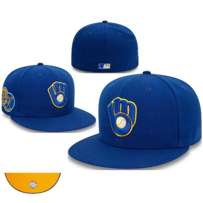 Бейсболка Milwaukee Brewers с закрытой задней частью, вышивкой, для защиты от солнца
