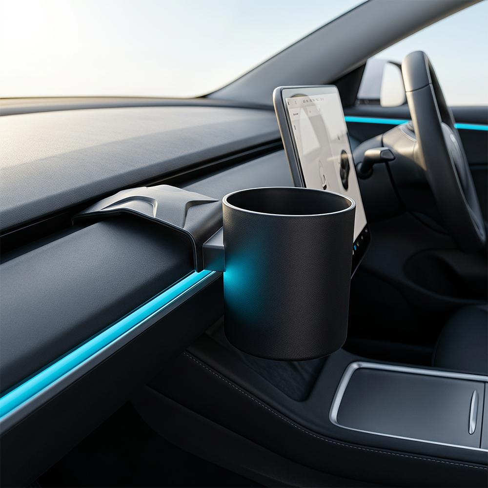 for Tesla Model 3 Highland Model Y Juniper Car Cup Holder Mount Instrument Table Cup Holder Auto Organizer Accessory