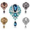 Women's Luxury Tear Drop Pendant Rhinestone Wedding Cocktail Brooch Pin