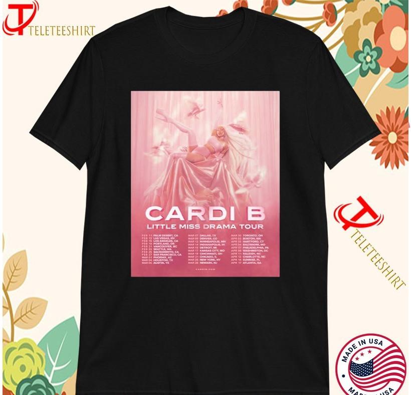 2026 Cardi B Litte Miss Drama Tour черная футболка Все размеры 1F2549 Унисекс футболка