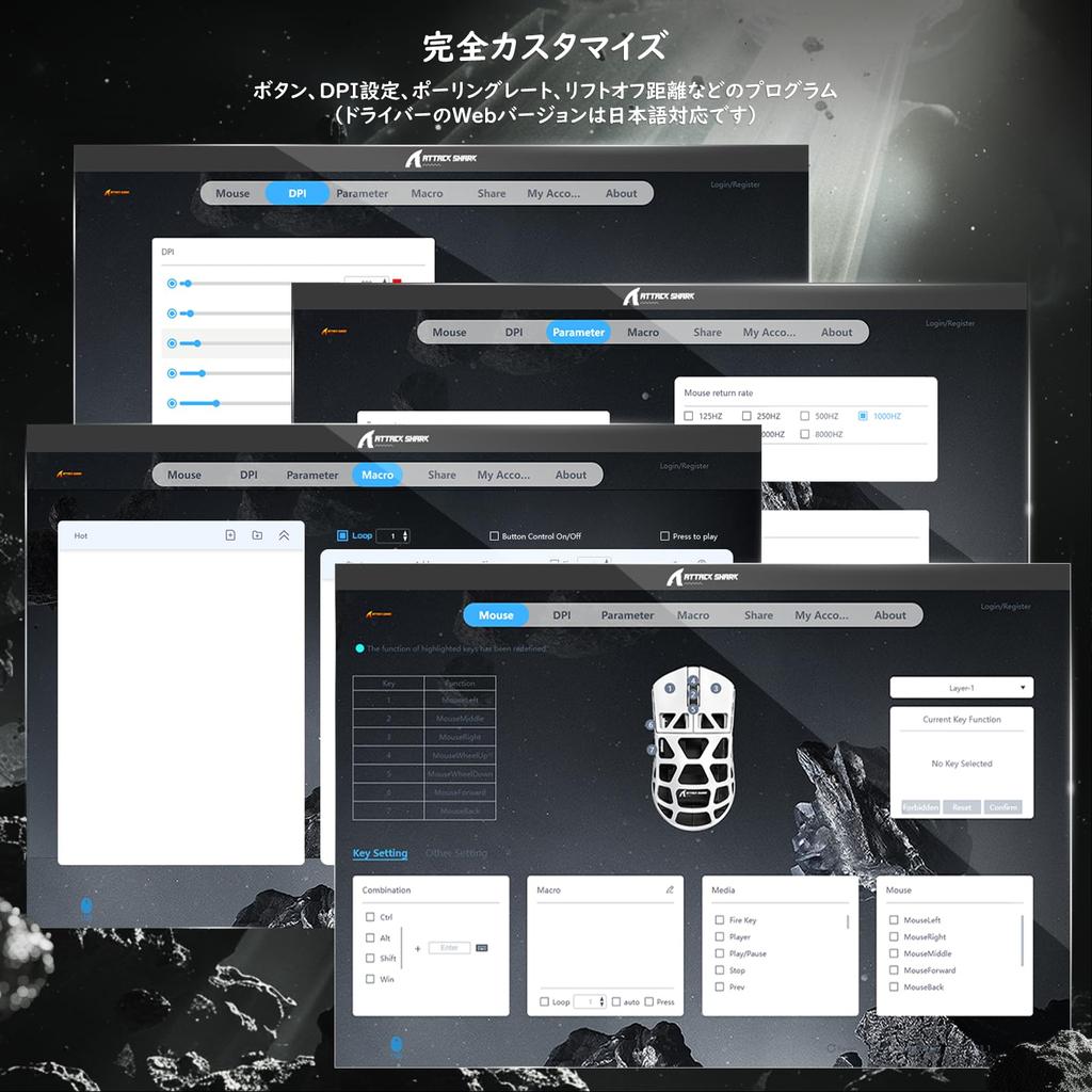 ATTACK SHARK R3 Gaming Mouse with Durable Magnesium Alloy Shell, Wireless, Ultra-Lightweight (46g), 8K Polling Rate, 26000 DPI, Low Latency,