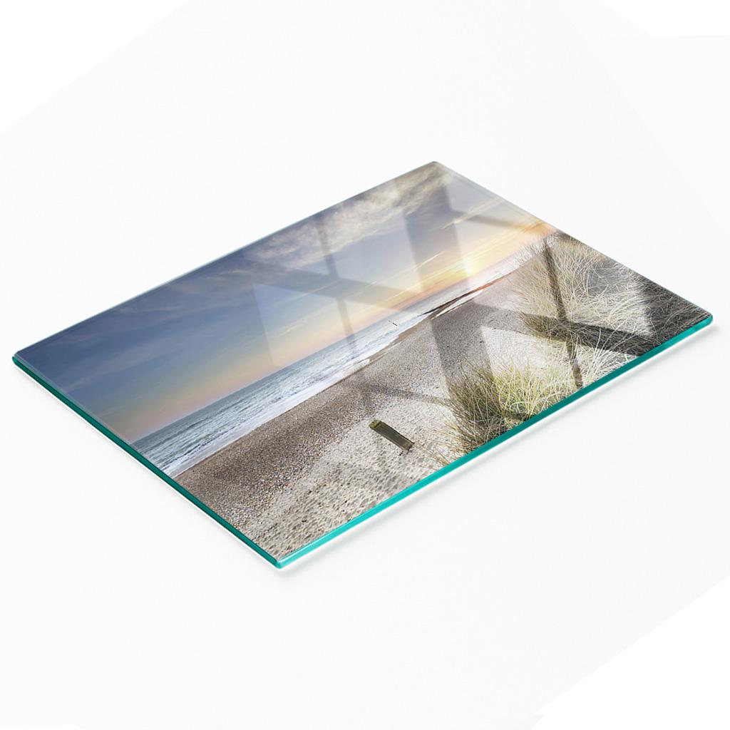 Kitchen Multifunctional Decorative Glass Board Sun and Dunes 80x52 cm
