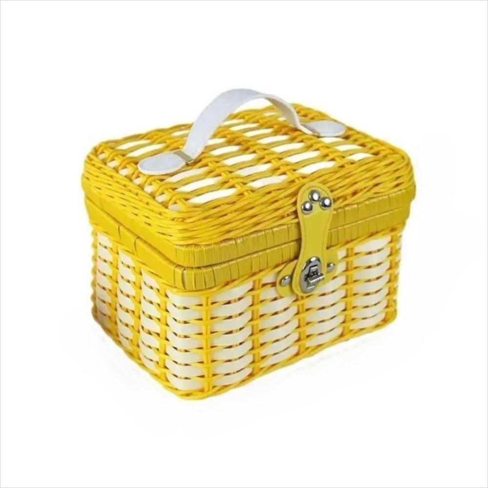 Rattan Woven Hand-held Basket Portable Packaging Box for Wedding Gifts and Holiday Packaging