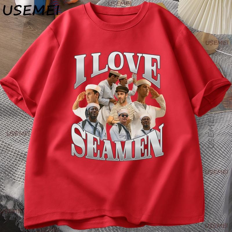 I Love SeaUnisex T Shirt Funny Short Sleeve Clothing for Unisex Tshirt Casual Unisex Clothes Y2k Tshirt Graphic Tees Top Tops Street