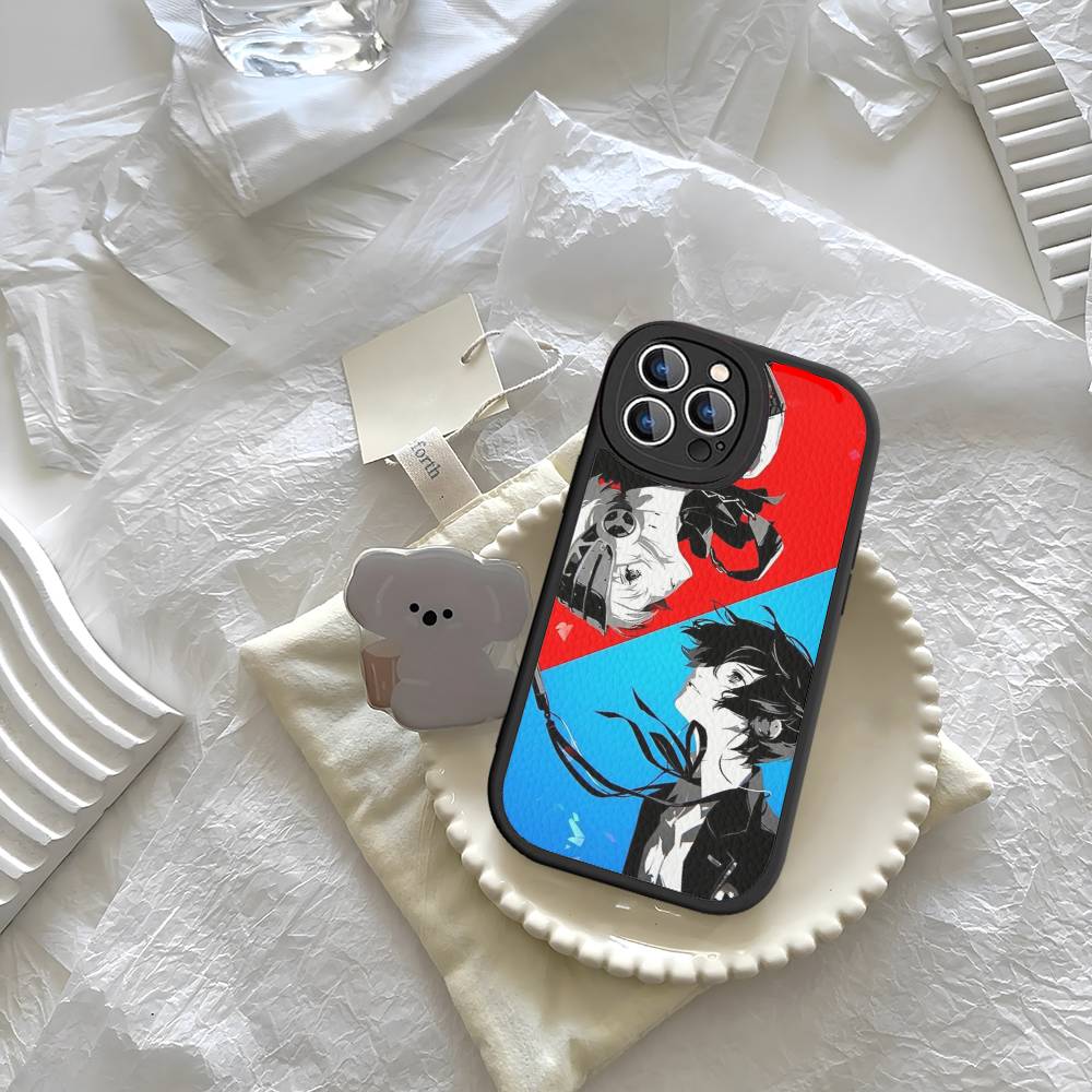 Persona 5 Для iPhone 16 15 14 13 12 11 Pro Max Plus Ударопрочный Кожаный Мягкий Чехол для Телефона