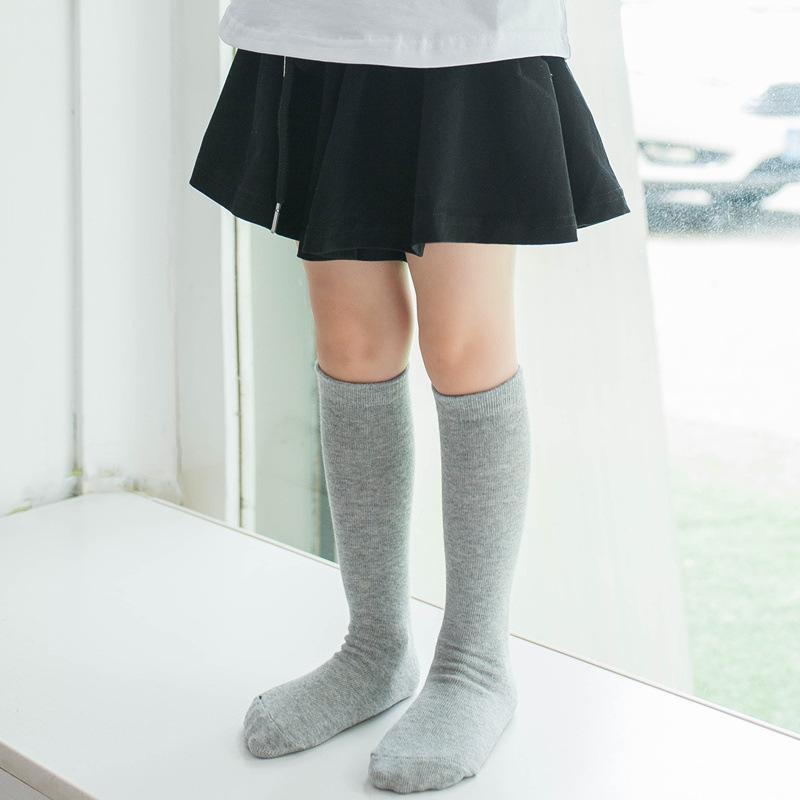 New Kids Cotton Breathable Stockings Candy Color Children Middle Tube Knee High Socks Girls Students Socks Free Size 30cm