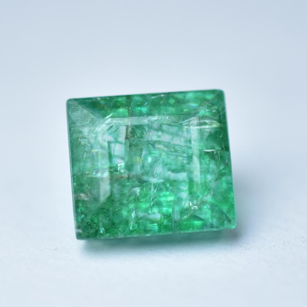 Natural Green Emerald Loose Gemstone 6.10 ct Square Cut for Her/Him for Jewelry Making and Crafts