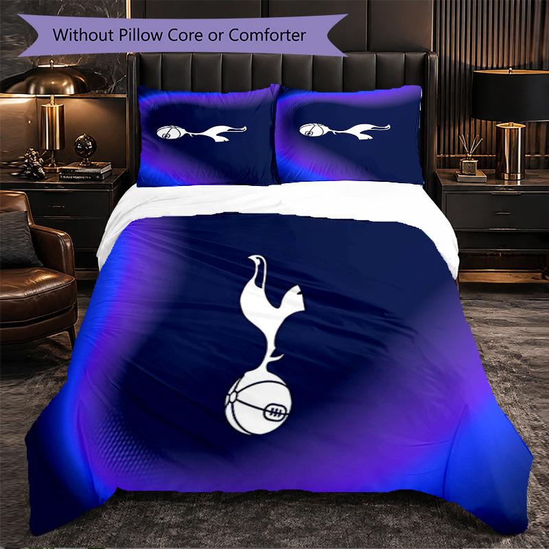 Tottenham Hotspur 3 Piece Bedding Set Soft Duvet Cover Set with Pillowcases Printed Bedroom Decor Set for Home