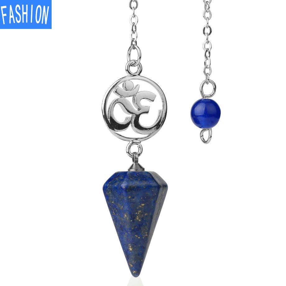 Хрустальная руда Духовный маятник Замысловатое исцеление Шестиугольный остроконечный кулон-украшение