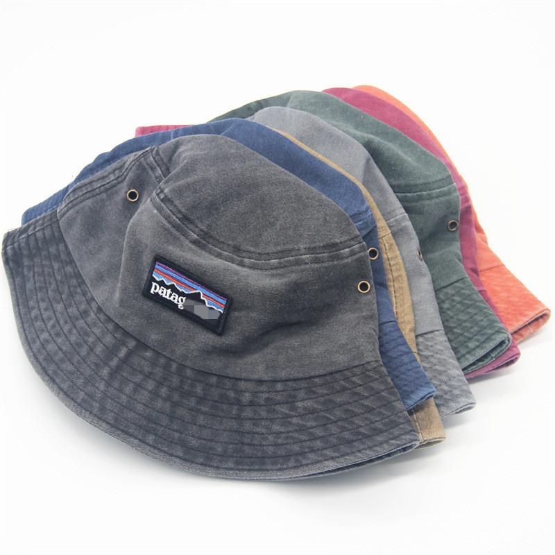 Cotton Bucket Hat With Embroidered Letters For Sun Protection And Casual Wear