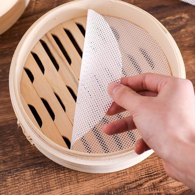 3Pcs 30cm Reusable Silicone Steamer Cloths Non-Stick Food Grade Mesh Steamer Mats for Kitchen Dumpling Bun Steaming Cooking Use