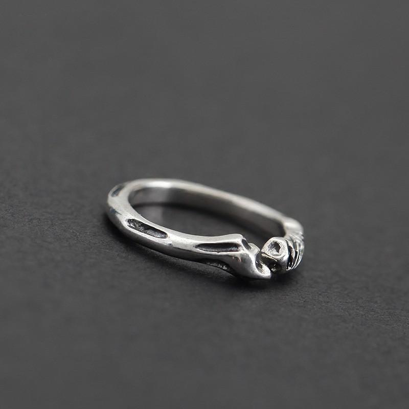 Adjustable Open Ring Couples In Rib Bone Design Vintage Plated Geometric Jewelry Unisex Student Gift