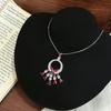 Французская супер-вспышка преувеличенная красная бабочка цветок бахрома подвеска ожерелье легкая роскошь тяжелая промышленность цепочка для свитера