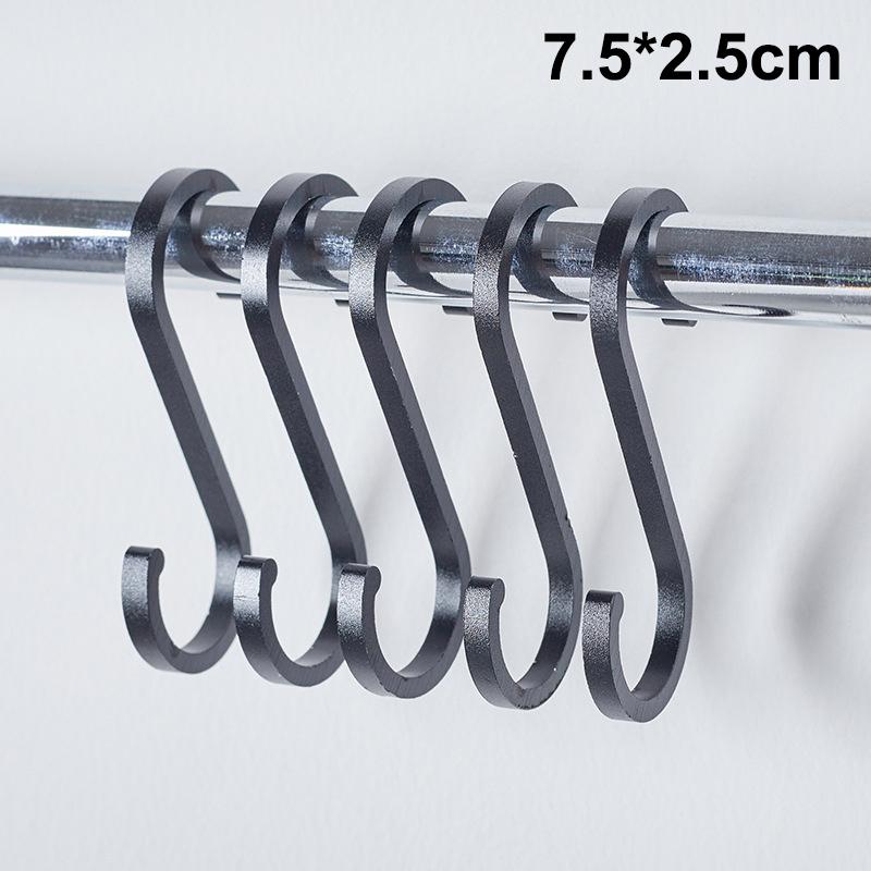 Aluminium Alloy S Shape Hooks 10Pcs Space Saving Heavy Duty Hanger for Kitchen Rail Pot Pan Closet Organizer