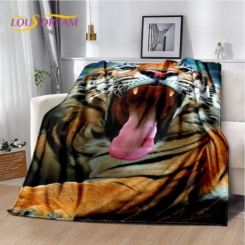 Styles Fierce Animal Print Throw Blanket Soft Cozy Blanket for Home Bedroom Bed Sofa Cover Tiger Lion Leopard Wildlife Cartoon