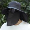 Big Wide Brim Visor Hat Men Women Sunshade Fishing Sun Cap with Sunscreen Face Mask for Outdoor Work Jungle Safari  Neck Protect