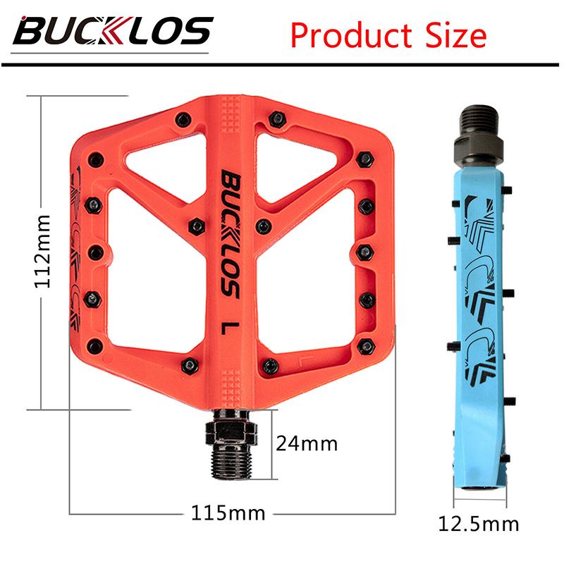 BUCKLOS MTB Bike Pedals Sealed Bearing Mountain Road Bicycle Flat Pedal Platform Ultralight 9 16'' Platform Pedals Bicycle Part