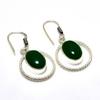 Green Onyx Gemstone 925 Silver Plated Handmade Jewelry Earring 1.51"