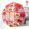 Rilakkuma,Strawberry Automatic Folding Umbrella Simple 8 Rib Design, Bright Cartoon Pattern, Durable Iron Frame, Suitable For Travel, Outdoo