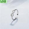 New Fashion Exquisite 925 Sterling Silver Jewelry Creative Love Beautiful 8 Shaped Temperament Crystal Opening Rings R225